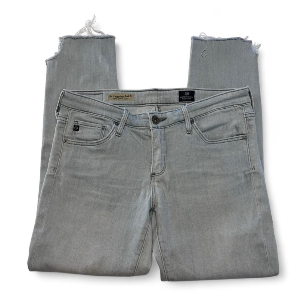 AG Adriano Goldschmied The Legging Ankle Jeans Womens 27 Low Rise Raw Hem